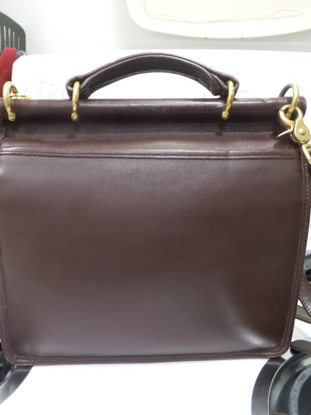 Vintage Coach Willis Bag 9927 Mahogany Brown Leather Crossbody Satchel - Picture 3 of 10